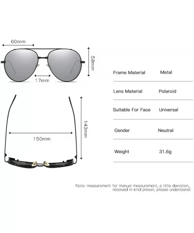 Unisex HD Polarized Sunglasses for Men Women Polarized Metal Mirror UV400 Lens Protection - B - CS197AZ35ZR $15.21 Semi-rimless