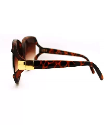 Tort Brown Super Oversized Sunglasses Womens Classic ROUND CELEBRITY PRIVACY Shades NEW - Large - C111CJSQY03 $8.18 Square