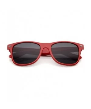 Classic 80's Retro Colored Frame Wide Temples Horn Rimmed Sunglasses 54mm - Red / Smoke - C512KRZCJLH $6.14 Wayfarer