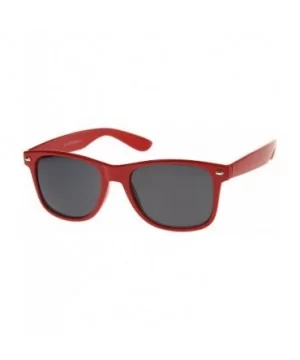 Classic 80's Retro Colored Frame Wide Temples Horn Rimmed Sunglasses 54mm - Red / Smoke - C512KRZCJLH $6.14 Wayfarer