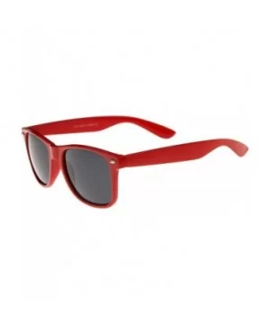 Classic 80's Retro Colored Frame Wide Temples Horn Rimmed Sunglasses 54mm - Red / Smoke - C512KRZCJLH $6.14 Wayfarer