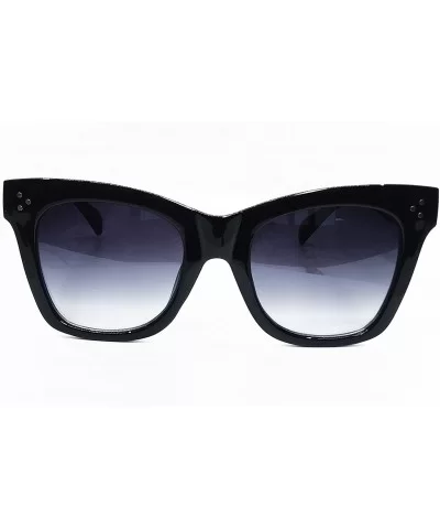 SA211 Premium Oversize XXL Women Men Cateye Havana Tilda Shadow Style Fashion Sunglasses - Black - CW18DKLSCK5 $8.77 Sport