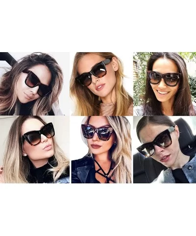 SA211 Premium Oversize XXL Women Men Cateye Havana Tilda Shadow Style Fashion Sunglasses - Black - CW18DKLSCK5 $8.77 Sport