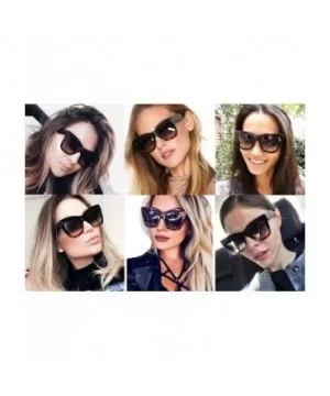 SA211 Premium Oversize XXL Women Men Cateye Havana Tilda Shadow Style Fashion Sunglasses - Black - CW18DKLSCK5 $8.77 Sport