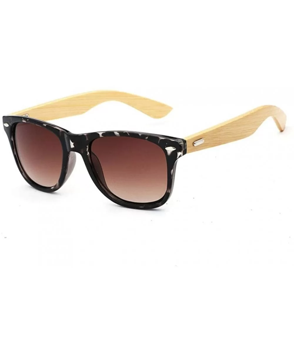 2018 Bamboo Sunglasses Wooden Wood Retro Vintage Summer Glasses for Men Women - I - CU18EM8CKEZ $4.76 Goggle