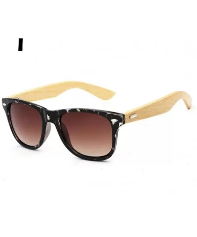 2018 Bamboo Sunglasses Wooden Wood Retro Vintage Summer Glasses for Men Women - I - CU18EM8CKEZ $4.76 Goggle