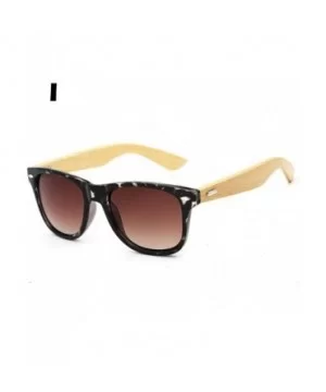 2018 Bamboo Sunglasses Wooden Wood Retro Vintage Summer Glasses for Men Women - I - CU18EM8CKEZ $4.76 Goggle