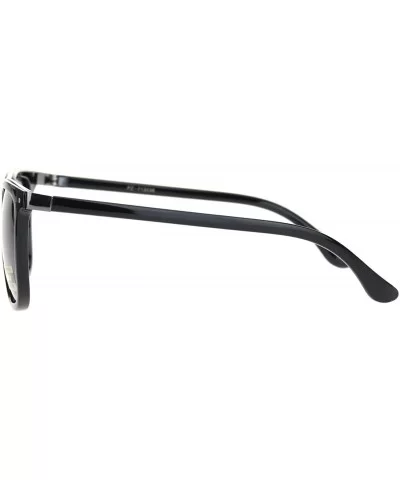 Polarized Mens Luxury Designer Rectangular Fashion Sunglasses - Shiny Black Gunmetal Black - CL18NKWCOCK $7.47 Rectangular