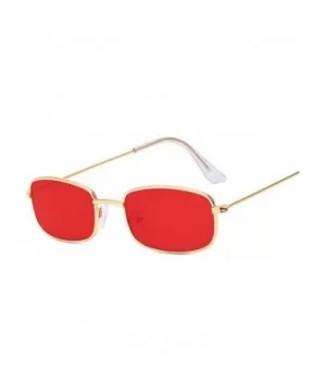 Rectangle Sunglasses Men Women Sun Glasses Fashion Summer Gafas Feminino Oculos De Sol - Goldred - C8197A203EQ $22.85 Square