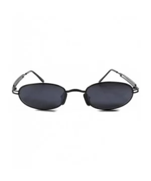 Vintage 80s Old School Funky Unisex Round Oval Sunglasses - Black - CF18SY3T0C6 $13.96 Oval