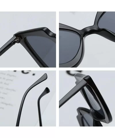 Fashion Lips Frame Oversized Plastic Lenses Sunglasses for Women UV400 - Black Gray - C918NS7Z03M $7.40 Oversized