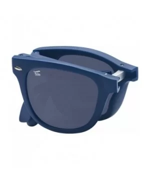 Classic Polarized Folding Sunglasses With Premium Cleaning Cloth and Leather Case - Matte Navy - Black - CI18CHEN0K6 $64.95 R...