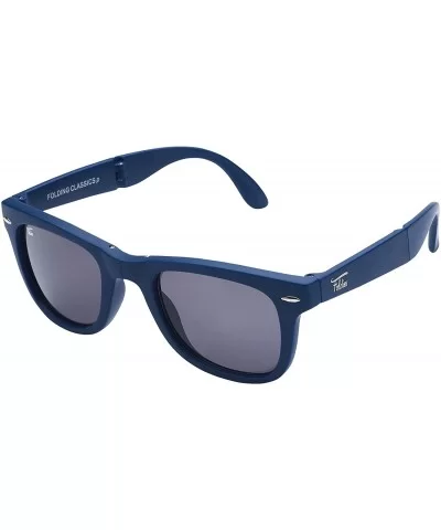 Classic Polarized Folding Sunglasses With Premium Cleaning Cloth and Leather Case - Matte Navy - Black - CI18CHEN0K6 $64.95 R...