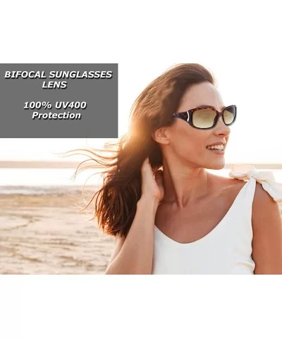 Bifocal Sunglasses Readers UV400 Protection Outdoor Reading Glasses for Women - Gold - CW11S6BCF9L $9.71 Square