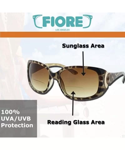 Bifocal Sunglasses Readers UV400 Protection Outdoor Reading Glasses for Women - Gold - CW11S6BCF9L $9.71 Square