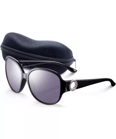 Oversized Classic Black Womens Sunglasses - UV400 Lens - with Zipper Case - Black - CD18RMQXX5S $8.49 Cat Eye