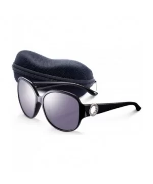 Oversized Classic Black Womens Sunglasses - UV400 Lens - with Zipper Case - Black - CD18RMQXX5S $8.49 Cat Eye