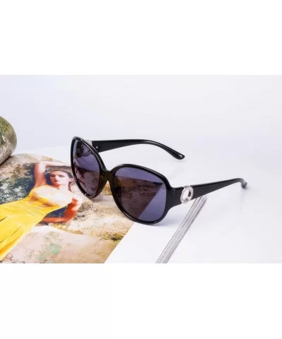 Oversized Classic Black Womens Sunglasses - UV400 Lens - with Zipper Case - Black - CD18RMQXX5S $8.49 Cat Eye