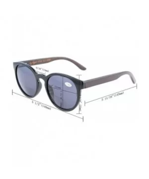 Quality Spring Hinges Wood Temples Oval Round Bifocal Sunglasses Women - Grey Stripe - CI12DAO3ZCD $11.44 Oval