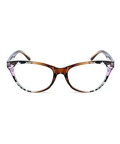 2018 Vintage Sexy cat Reading Glasses Womens Oversized Anti-UV Fashion Flower Eyewear - Brown - CT1899SKTKN $8.32 Oversized