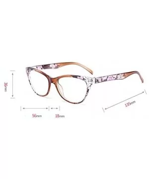 2018 Vintage Sexy cat Reading Glasses Womens Oversized Anti-UV Fashion Flower Eyewear - Brown - CT1899SKTKN $8.32 Oversized