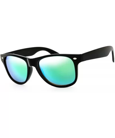 Classic Shaped Horn Rimmed Sunglasses Spring Temple for Men Women - 7-shiny Black - C618DYMM834 $13.24 Round