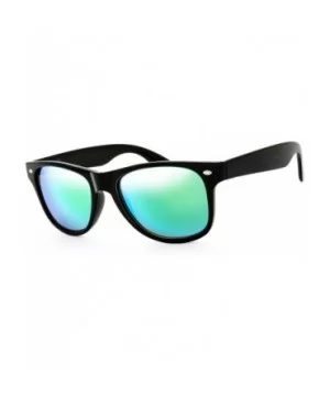 Classic Shaped Horn Rimmed Sunglasses Spring Temple for Men Women - 7-shiny Black - C618DYMM834 $13.24 Round