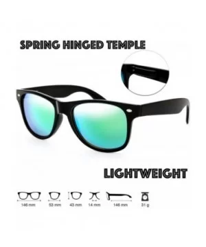 Classic Shaped Horn Rimmed Sunglasses Spring Temple for Men Women - 7-shiny Black - C618DYMM834 $13.24 Round