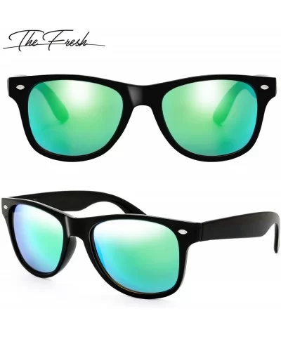 Classic Shaped Horn Rimmed Sunglasses Spring Temple for Men Women - 7-shiny Black - C618DYMM834 $13.24 Round