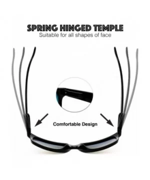 Classic Shaped Horn Rimmed Sunglasses Spring Temple for Men Women - 7-shiny Black - C618DYMM834 $13.24 Round