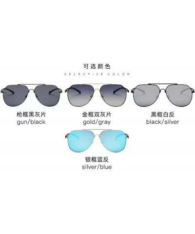 Men and women fashion retro metal polarized big box cat eye sunglasses prom mirror party travel - Gray - CF18SYRWADE $13.39 C...