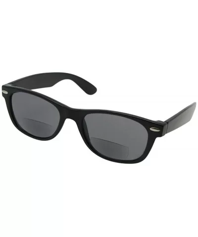 Small Bifocal Sunglasses Retro Style B8 - Black Frame Gray Lenses - CX18IZC7LAQ $10.11 Wayfarer