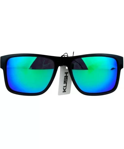 Kush Mens Color Mirror Rectangular Plastic Sport Sunglasses - Green - C612NDT5GK5 $5.17 Oversized