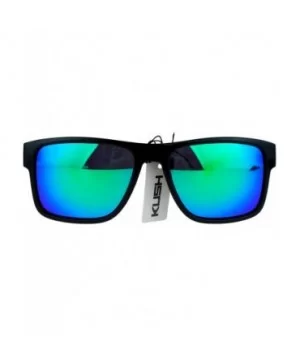 Kush Mens Color Mirror Rectangular Plastic Sport Sunglasses - Green - C612NDT5GK5 $5.17 Oversized