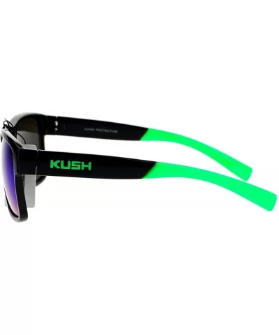 Kush Mens Color Mirror Rectangular Plastic Sport Sunglasses - Green - C612NDT5GK5 $5.17 Oversized