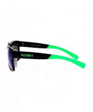 Kush Mens Color Mirror Rectangular Plastic Sport Sunglasses - Green - C612NDT5GK5 $5.17 Oversized