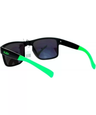 Kush Mens Color Mirror Rectangular Plastic Sport Sunglasses - Green - C612NDT5GK5 $5.17 Oversized