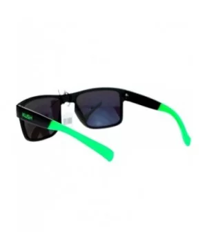 Kush Mens Color Mirror Rectangular Plastic Sport Sunglasses - Green - C612NDT5GK5 $5.17 Oversized