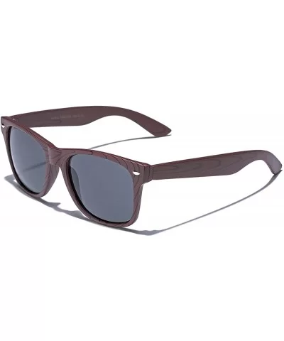 Rose Wood Print Frame Sunglasses - Brown - Smoke - C411OXKD9J9 $7.61 Rectangular