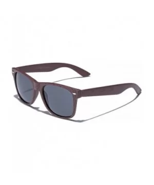 Rose Wood Print Frame Sunglasses - Brown - Smoke - C411OXKD9J9 $7.61 Rectangular