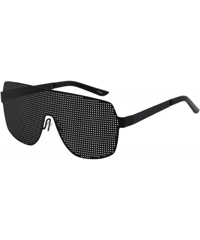 Disco Costume Party Rave Alien Space Futuristic Mesh Shield Lens Visor Glasses - Black - CZ11HW51Y7B $5.24 Shield