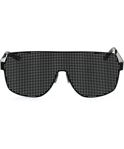 Disco Costume Party Rave Alien Space Futuristic Mesh Shield Lens Visor Glasses - Black - CZ11HW51Y7B $5.24 Shield