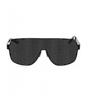 Disco Costume Party Rave Alien Space Futuristic Mesh Shield Lens Visor Glasses - Black - CZ11HW51Y7B $5.24 Shield