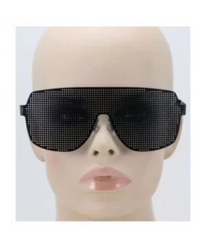 Disco Costume Party Rave Alien Space Futuristic Mesh Shield Lens Visor Glasses - Black - CZ11HW51Y7B $5.24 Shield