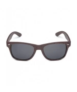 Rose Wood Print Frame Sunglasses - Brown - Smoke - C411OXKD9J9 $7.61 Rectangular