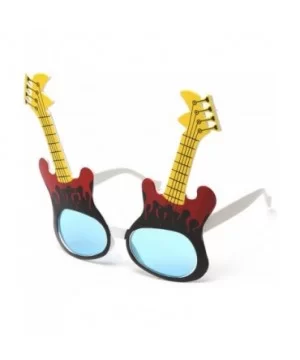 Party Fun Props Unique Guitar Design Festival Sunglasses - Black/Red - CK1190GKJFN $6.54 Oversized