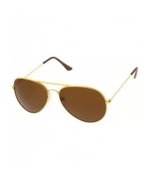 Classic Full Metal Teardrop Pilot Wire Frame Standard Aviator Sunglasses 58mm - Gold / Brown - C711AA1N72H $8.44 Aviator