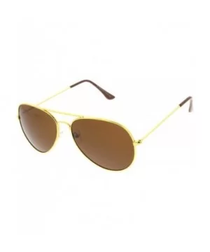 Classic Full Metal Teardrop Pilot Wire Frame Standard Aviator Sunglasses 58mm - Gold / Brown - C711AA1N72H $8.44 Aviator