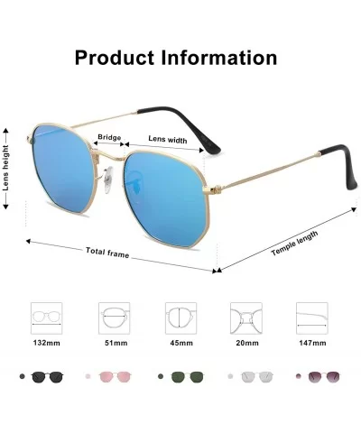 Small Square Polarized Sunglasses for Men and Women Polygon Mirrored Lens SJ1072 - CW189KSWTG7 $9.63 Aviator