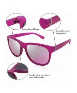 Sunglasses Mens Womens Mirror UV400 Plastic FW2004 - C3 Matte Red Frame/ Red Revo Lens - C418CMUTE80 $9.69 Oversized